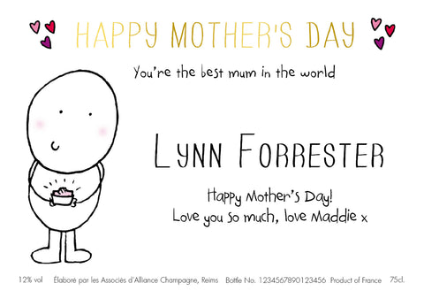 Chilli & Bubble’s Mother's Day Labels for Champagne (Pack of 12)