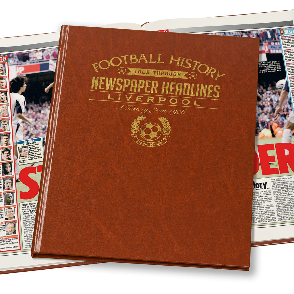 Liverpool Newspaper Book - Brown Leatherette (Colour Pages)