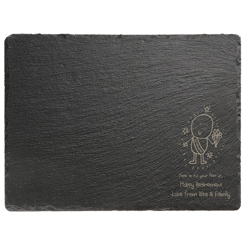 Chilli & Bubbles Retirement Rectangle Slate cheese board