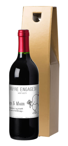 French AC Chilli & Bubble's Engagement Red Wine in a Gold Box