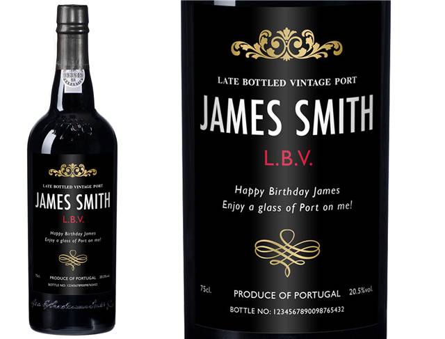 Traditional Black Personalised Port