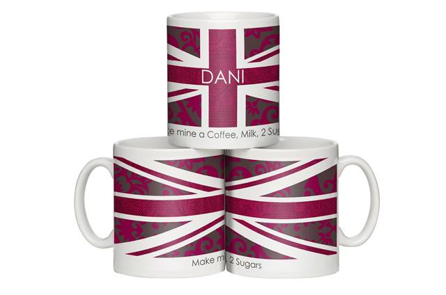 Personalised Pink Union Jack Mug