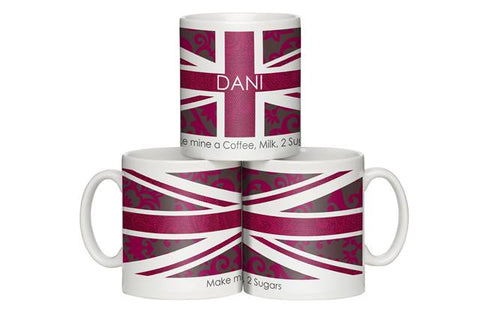Personalised Pink Union Jack Mug