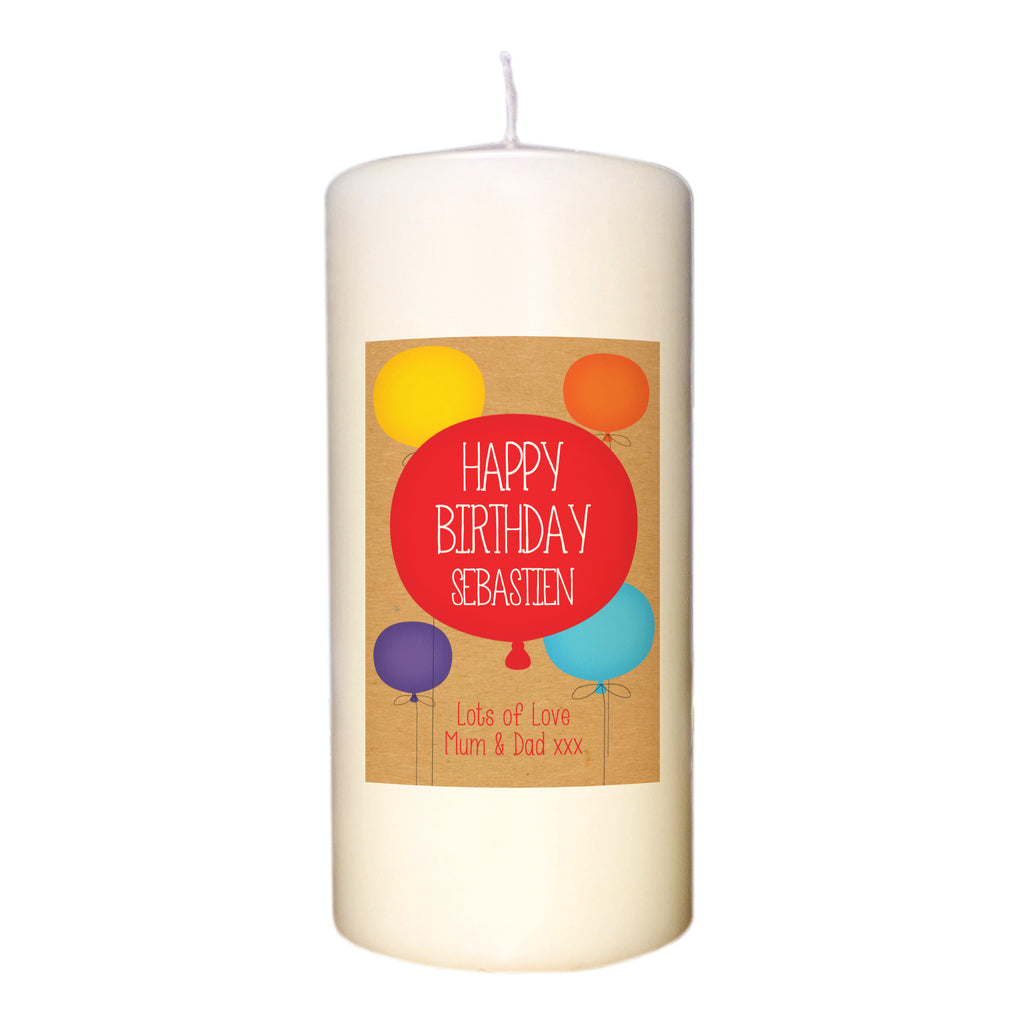 Personalised Happy Birthday Ivory Candle for Him