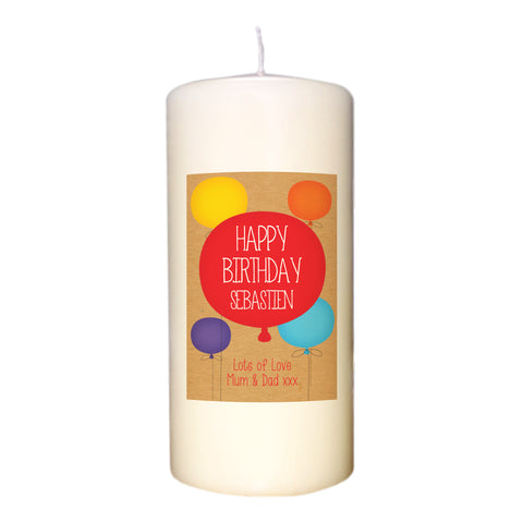 Personalised Happy Birthday Ivory Candle for Him