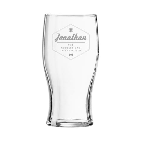 Hipster Style Coolest Dad Tulip Pint Glass
