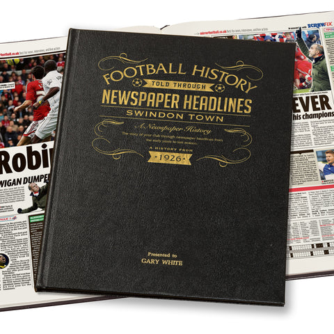 Swindon Newspaper Book - Leather Black Cover