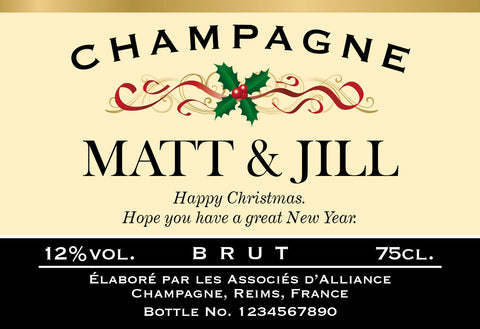 Festive Labels for Champagne (Pack of 2)