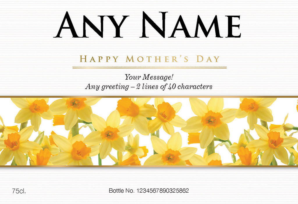 Mother's Day Daffodils Labels for White Wine (Pack of 12)