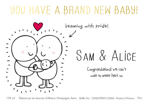 Chilli & Bubble's New Baby Champagne in a Silk-lined box