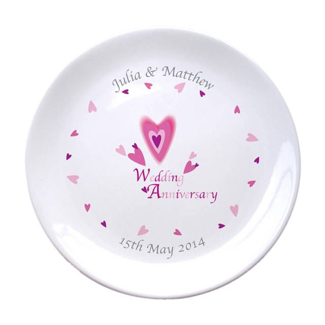 Red Hearts Anniversary 8" Bone China Coupe Plate