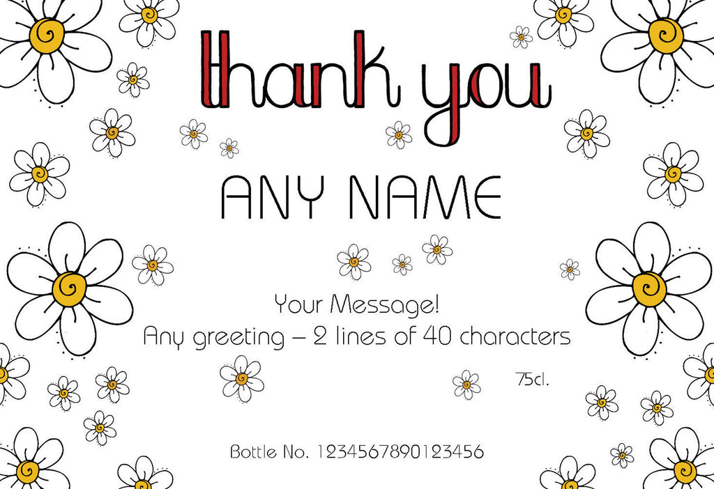 Thank You Daisies Labels for Red Wine