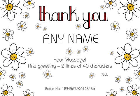 Thank You Daisies Labels for Red Wine
