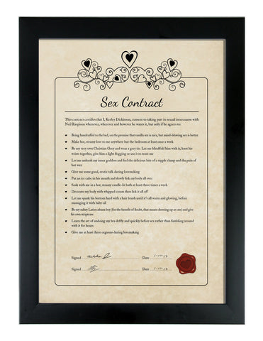 Sexy Contract from woman - in a Black Frame
