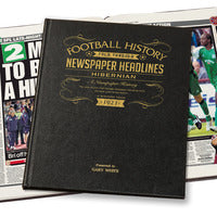 Hibernian Football Newspaper Book - Leather Black Cover
