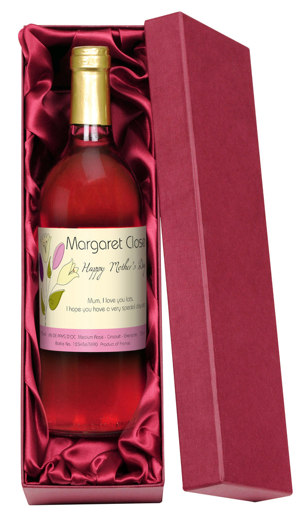 French VdP Mother's Day Bouquet Rosé Wine in a Gold Box