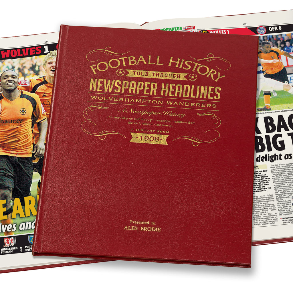 Wolves Newspaper Book - Leather Red Cover