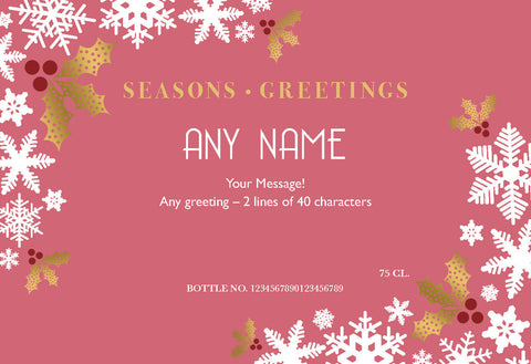Christmas Snowflakes Labels for Rosé Wine (Pack of 2)