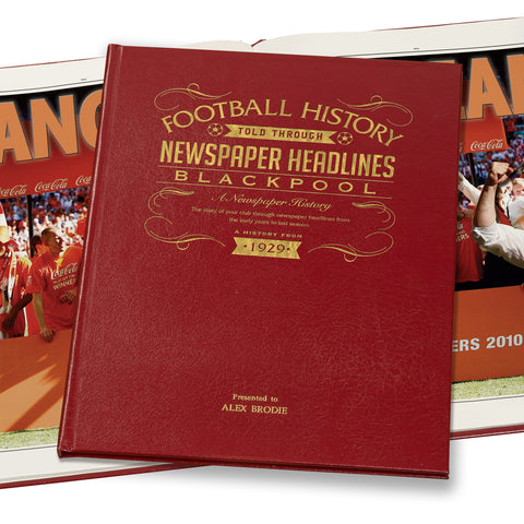 Blackpool Football Newspaper Book - Leather Red Cover