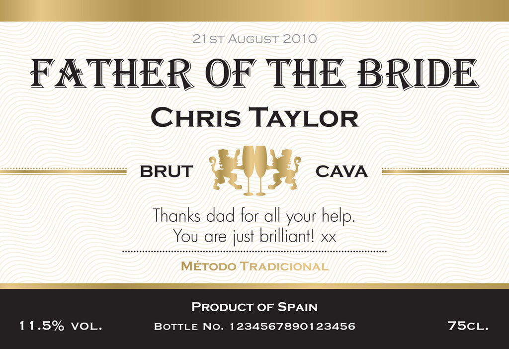 Contemporary Wedding Cava in a Silk Lined Gift Box