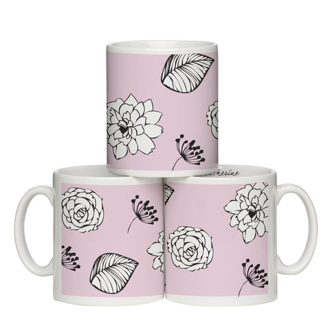 Modern Floral Pink Mug