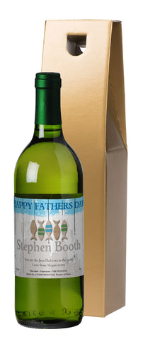 French VdP Father's Day Fishing White Wine in a Gold Box