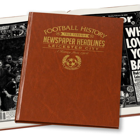Leicester City Newspaper Book - Brown Leatherette