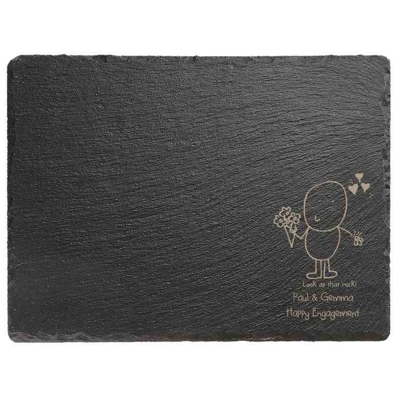 Chilli & Bubble's Engagement Rectangle slate cheese board
