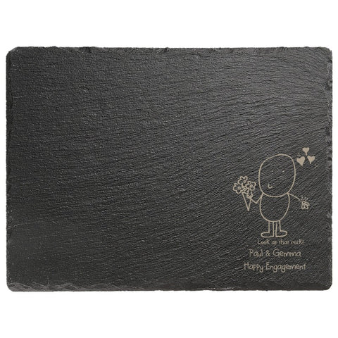 Chilli & Bubble's Engagement Rectangle slate cheese board