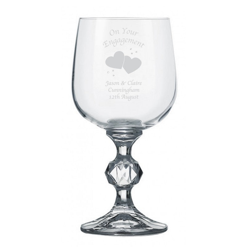 Engagement Hearts/Doves Claudia Wine Glass