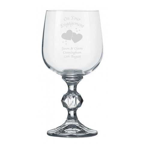 Engagement Hearts/Doves Claudia Wine Glass