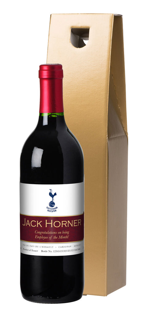 French AC Spurs Ribbon Red Wine in a Gold Box