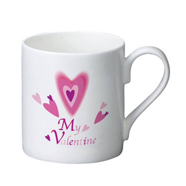 Red Hearts Valentine's Bone China Mug
