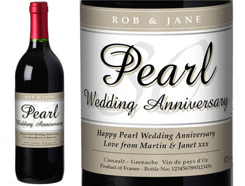 30th Anniversary Personalised Red Wine