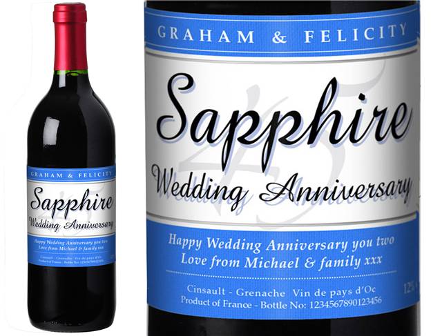 45th Anniversary Personalised Red Wine