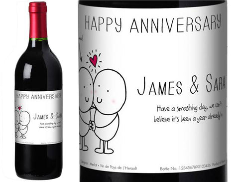 Chilli & Bubble’s Anniversary Personalised Red Wine