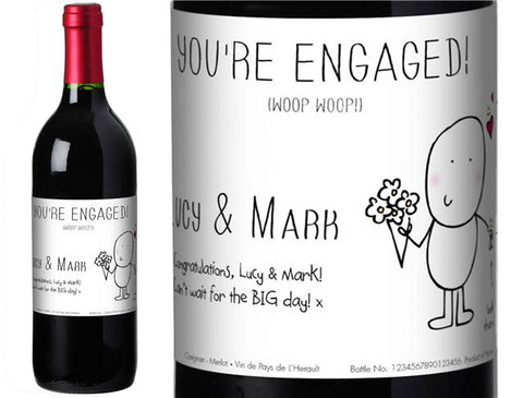 Chilli & Bubble’s Engagement Personalised Red Wine