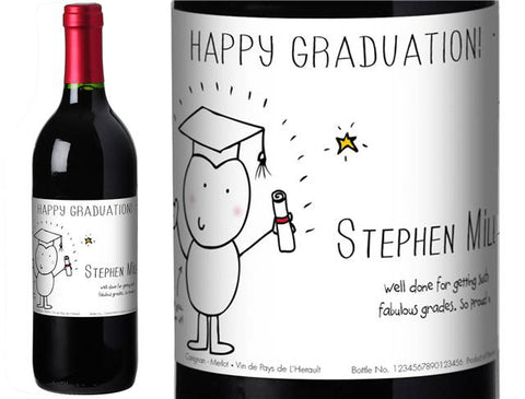Chilli & Bubble’s Graduation Personalised Red Wine
