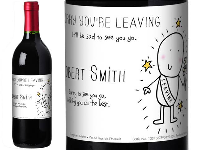 Chilli & Bubble’s Leaving Personalised Red Wine