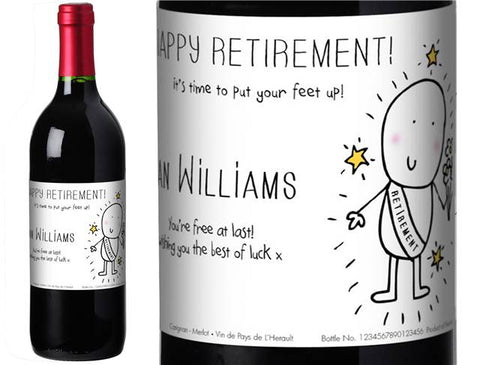 Chilli & Bubble’s Retirement Personalised Red Wine
