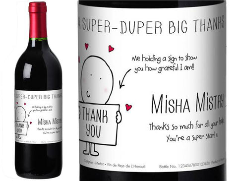 Chilli & Bubble’s Thank You Personalised Red Wine