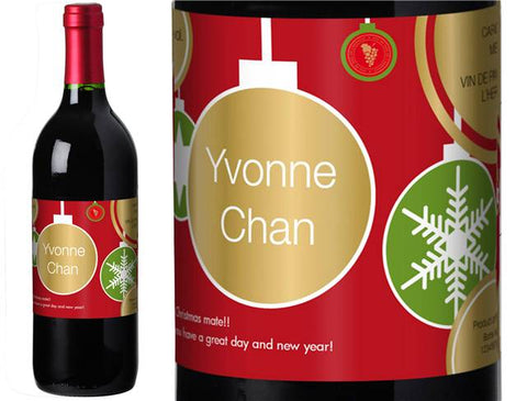 Christmas Personalised Red Wine