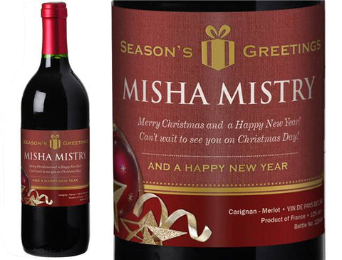 Christmas Bauble Personalised Red Wine
