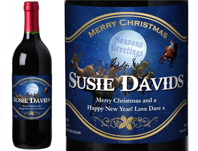 Santa Personalised Red Wine