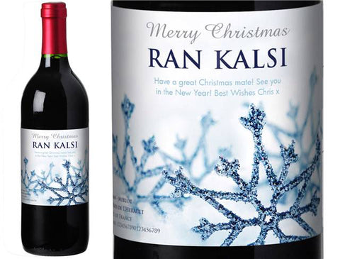 Winter Snow Personalised Red Wine
