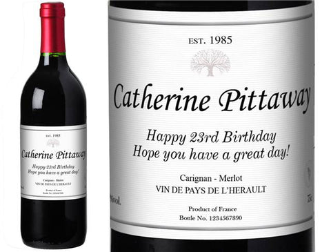 Classic Personalised Red Wine