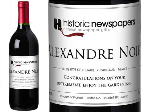 Corporate Classic Personalised Red Wine