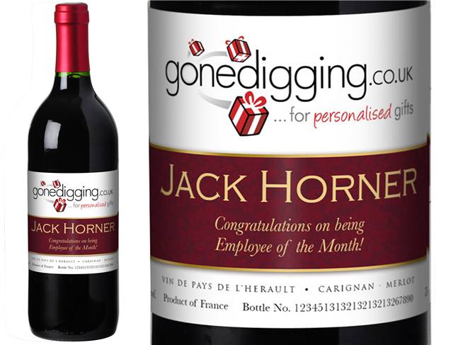 Corporate Ribbon Personalised Red Wine