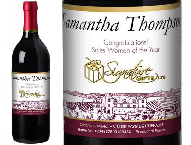 Corporate Vineyard Personalised Red Wine