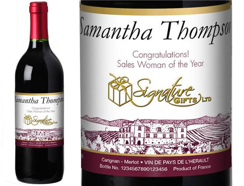 Corporate Vineyard Personalised Red Wine